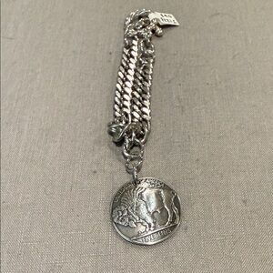 Silver Coin Charm Bracelet